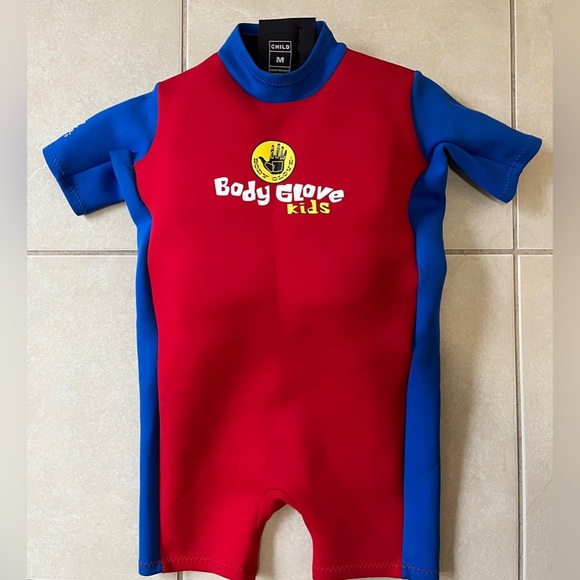 BODY GLOVE KIDS CHILDS FLOATATION WETSUIT-RED-PADDED-LIFE JACKET-Size Medium-M - Picture 1 of 13